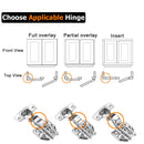 8 Pack 304 Stainless Steel Cabinet Hinges 100 Degree Soft Closing Insert Overlay Door Hinge Nickel Plated Finish-4