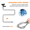 Toilet Drain Auger, 5m Kitchen and Bathroom Plumbing Clean Sinks Sewer Blockages Remover-2