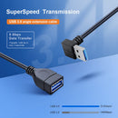 2PCS 20cm SuperSpeed USB 3.0 Male to Female Extension Data Cable Up and Down Angle-3