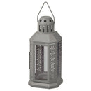 Dark Grey Metal Miners Lantern Summer Wedding Home Party Room Balconey Deck Decoration 21cm Tealight Candle-4