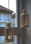 5 Pack of Dark Grey Metal Miners Lantern Summer Wedding Home Party Room Balconey Deck Decoration 21cm Tealight Candle-3