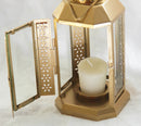Gold Metal Miners Lantern Summer Xmas Wedding Home Party Room Balconey Deck Decoration 21cm Tealight Candle-6