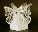 Ivory Cream Butterfly Wedding Engagement Party Bomboniere Favour Lolly Gift Almond Card Box - 10 Pack-2
