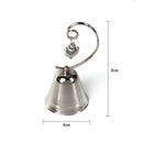 10 Pack of Silver Wedding Kissing Bell Name Card Stand Holder with Heart in Ring Bomboniere Favour Gift-2