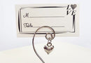 10 Pack of Silver Wedding Kissing Bell Name Card Stand Holder with Heart in Ring Bomboniere Favour Gift-5