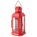 Red Metal Miners Lantern Summer Xmas Wedding Home Party Room Balconey Deck Decoration 21cm Tealight Candle-2