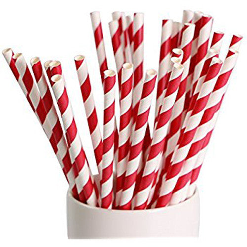 1000 Bulk Wholesale Pack Red White Drinking Straws Biodegradable Eco Paper Birthday Party Event Bistro Bar Cafe Take Away - 0