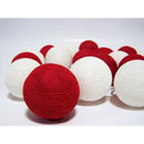 1 Set of 20 LED Red White 5cm Cotton Ball Battery String Lights Christmas Gift Home Wedding Party Bedroom Decoration Outdoor Indoor Table Centrepiece-5