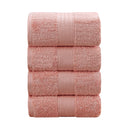Linenland 4 Piece Cotton Bath Towels Set - Coral-1