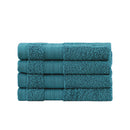Linenland Bath Towel Set - 4 Piece Cotton Washcloths - Blue-1