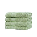 Linenland Bath Towel Set - 4 Piece Cotton Washcloths - Sage Green-2