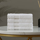 Linenland Bath Towel Set - 4 Piece Cotton Washcloths - White-3