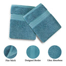 Linenland Bath Towel 4 Piece Cotton Hand Towels Set - Blue-3
