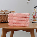 Linenland Bath Towel 4 Piece Cotton Hand Towels Set - Coral-5