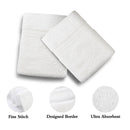 Linenland Bath Towel 4 Piece Cotton Hand Towels Set - White-3