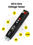 KAIWEETS Voltage Tester Non Contact Voltage Tester Multifunction Electric Detector with Test Leads, Auto Measuring Wire Tester for ACV/DCV Circuit Tester ST100-7