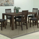 Dining Table 180cm Medium Size with Solid Acacia Wooden Base in Chocolate Colour-1