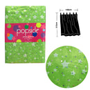 Pair of Organza Sequined Tab Top Curtains Sparkle Star Lime Green 140 x 213 cm-1
