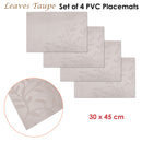 Choice Set of 4 PVC Table Placemats Leaves Taupe-2