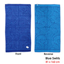 Jacquard Velour Reversible Beach Towel Blue Swirls-2