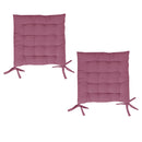 Set of 2 Chair Pads with Ties 40 x 40 cm Dusty Pink-1