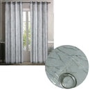Pair of Sheer Eyelet Curtains Grey with Silver Foils 137 x 213 cm-1