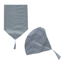 Metallic Texture Table Runner with Tassel 33 x 180 cm Silver-1