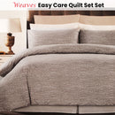 Weaves Coffee Easy Care Quilt Cover Set Double-2