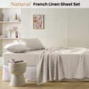Vintage Design Homewares Natural French Linen Sheet Set King-2