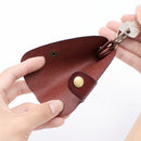 Genuine Leather Wallet Purse Bag Case Holder Key Ring Pouch Bag Safe Hanger (Black)-5