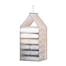 6-12 Large Grids Wardrobe Clothes Organizer Hanging Wardrobe Pants Storage Bag (6 Grids)-1