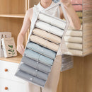 6-12 Large Grids Wardrobe Clothes Organizer Hanging Wardrobe Pants Storage Bag (6 Grids)-3