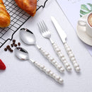4 Piece Stainless Steel Pearl Handle Flatware Cutlery Set Come with Giftbox-2