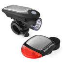 Solar Powered Bicycle Cycling Bike LED Headlight + Rear Tail Light Lamp LED with Gift Box-1