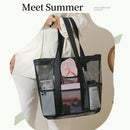 Large Capacity Mesh Multi-pocket Beach Bag Portable Travel Swimming Storage(Large)-5