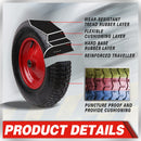 16" Wheelbarrow Trolley Wheel 4.80/4.00-8 Pneumatic Tyre 16mm Bore Tire Steel-5