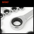 17Pc Ratchet Spanner Set Metric Combination Wrenches Open End Ring CR-V 8-24mm-7