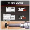 36-Piece Hex Bit Socket Set, SAE and Metric Sizes, S2 Steel Hex Bits, Chrome Vanadium Steel Sockets and Adapters with Storage Case-8