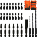 26Pc Impact Screwdriver Bit Set Magnetic Drill Bit Holder Quick Release Drilling-1