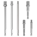 6Pc Drill Socket Adapter Set Long Short Combination Extension Impact Nut Driver-1