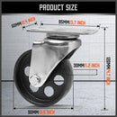 4Pc 3.5'' Heavy Duty Steel Castor Wheel Swivel Caster 500KG/EA Loading Capacity-3