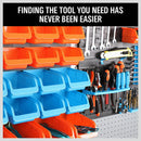 43Pc Bins Wall Mounted Parts Storage Rack Tools Holder Organiser 2 Peg Borads-6