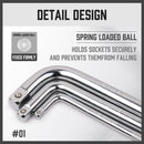 L Shape Socket Extension Bar 1/4" 3/8" 1/2" Drive Wrench Breaker CR-V Anti-Slip-10