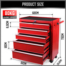 5-Drawer Tool Storage Trolley Cart - Heavy Duty Garage Cabinet Organizer with Lockable Wheels-7