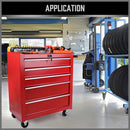 5-Drawer Tool Storage Trolley Cart - Heavy Duty Garage Cabinet Organizer with Lockable Wheels-12