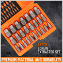 25Pc Screw Extractor Set Multi-Spline Easy Out Broken Bolt Remover Tool Hex Head-3