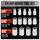 14Pc E Torx Socket Set Female Start Bit External Hex Torque E4-E24 With Case-3