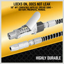 Grease Gun Coupler Quick Release & Lock 1/8‘’ NPT Rated 10,000 PSI Storage Case-9