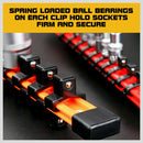 3Pc Double-Side Sockets Holder Tool Organizer Rails WorkShop Rack 1/4" 3/8" 1/2"-5