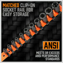 11Pc E-Torx Socket Set Female External Star Type E4-E20 3/8" 1/4" Dr. With Rail-6